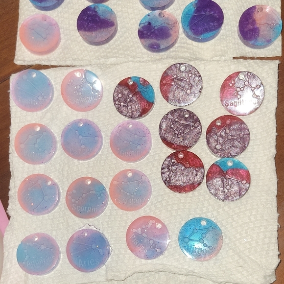 Zodiac Handmade Resin Tag Or Charm For Crafting Earrings, Keychains, Or More! - Picture 6 of 6